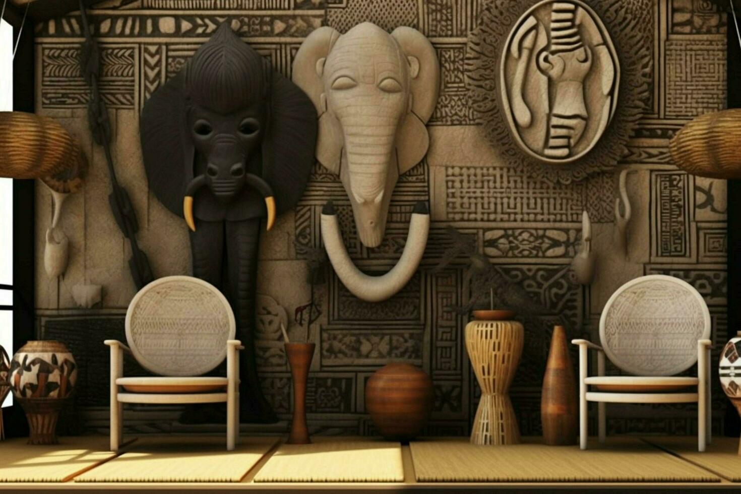 Combination of African and European design elements photo