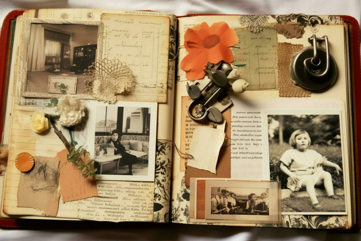 Creating a scrapbook of favorite memories photo
