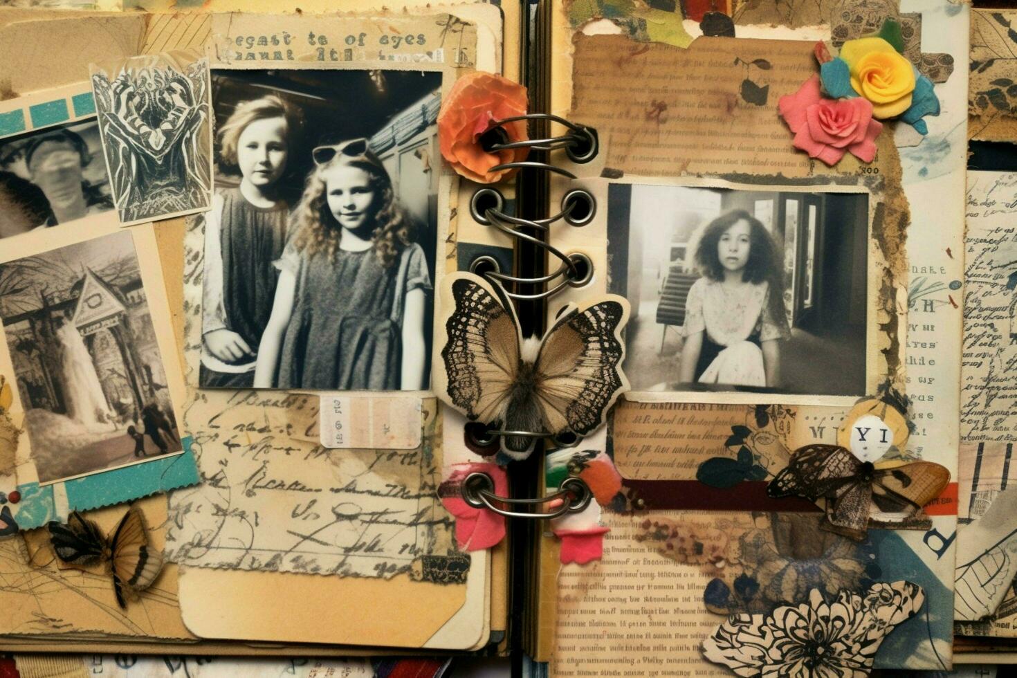 Creating a scrapbook of favorite memories photo