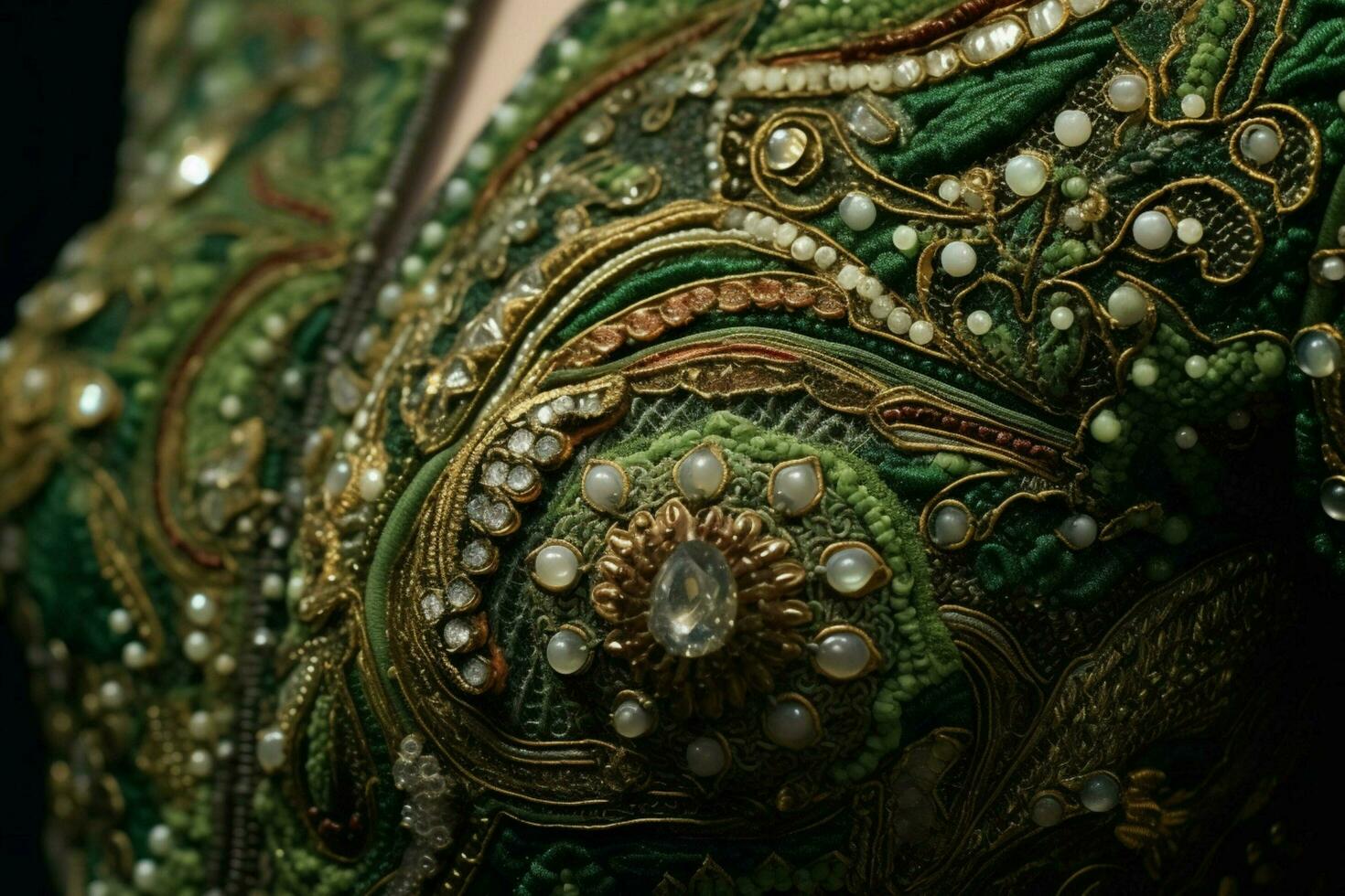 Intricate beading and embroidery for added texture photo