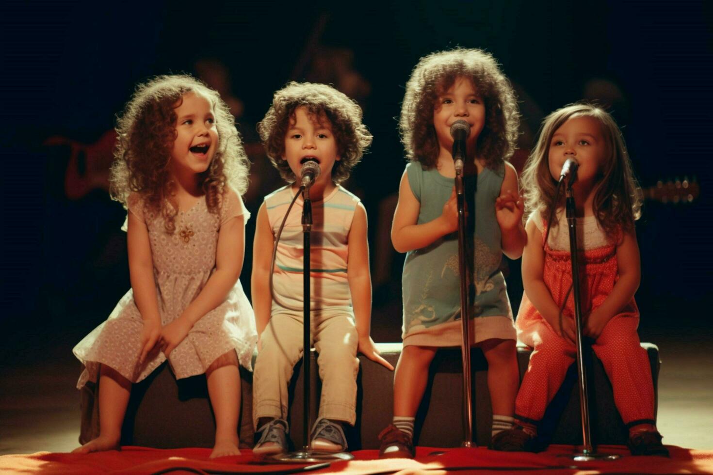 niños teniendo un talento espectáculo foto