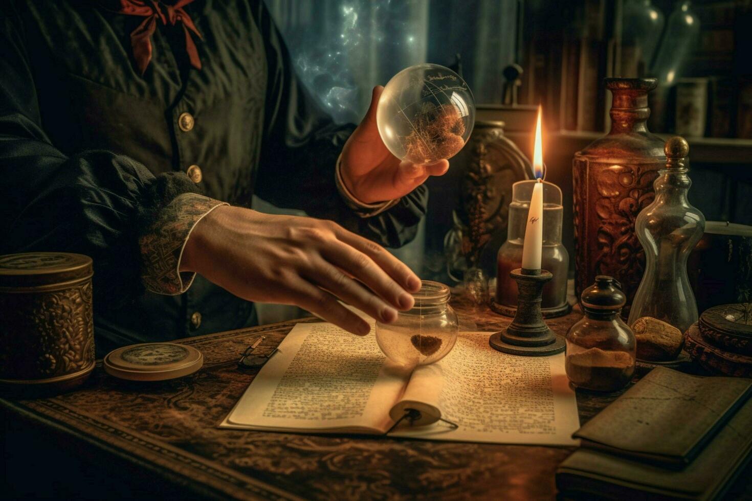 Learning magic tricks with a kit photo