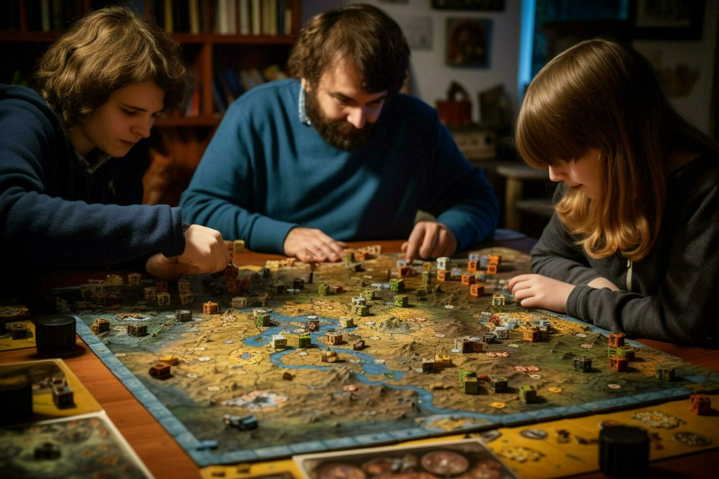 Playing board games with family photo