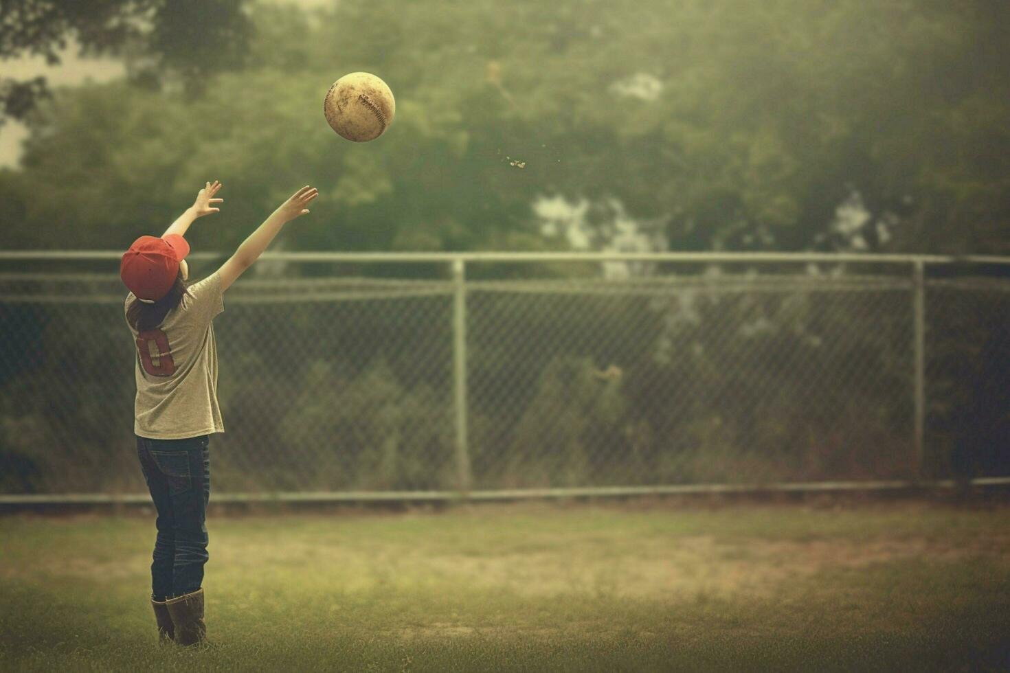 jugando captura con un béisbol foto