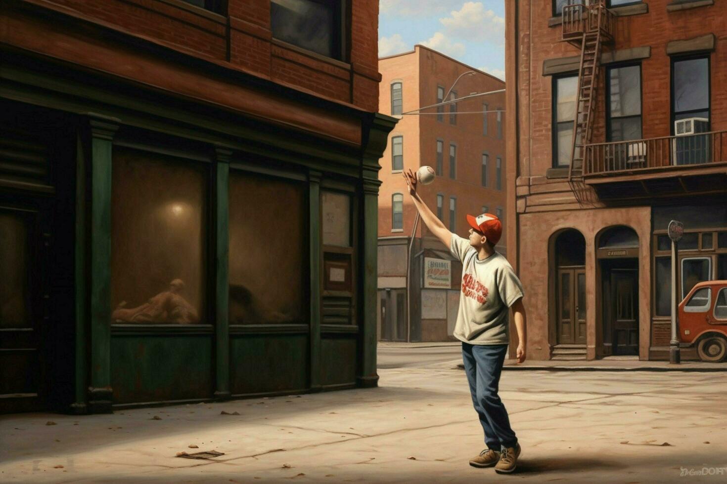 Playing catch with a baseball photo