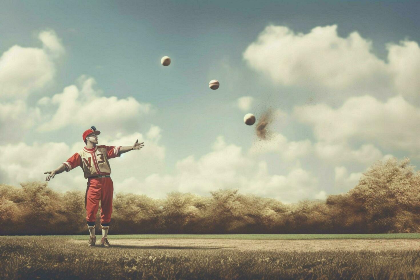 Playing catch with a baseball photo