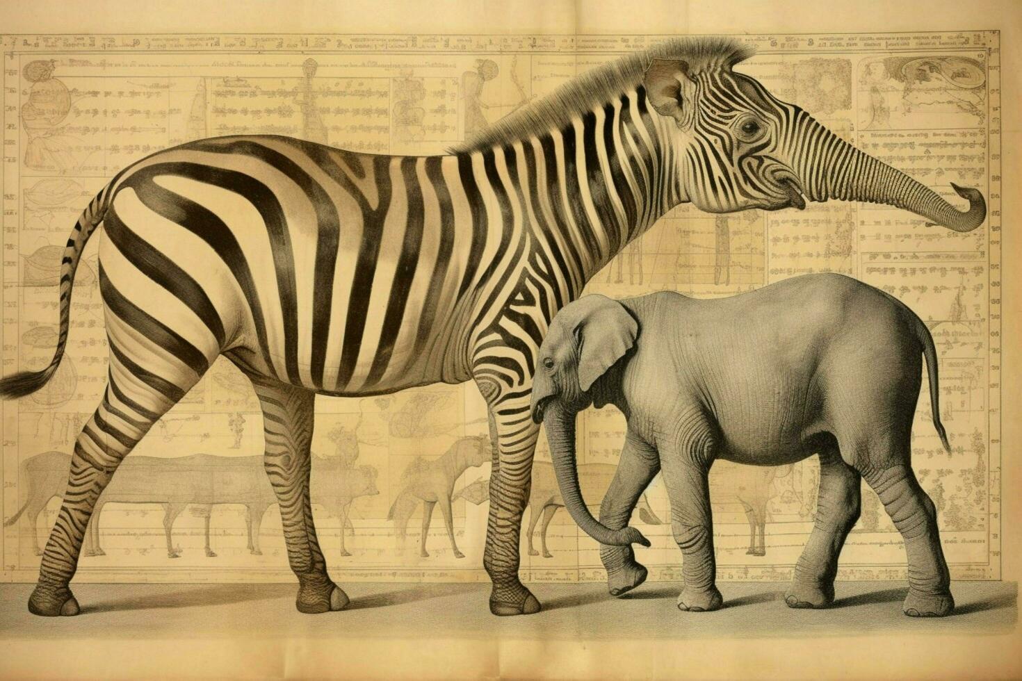 Representations of African wildlife such as elephan photo