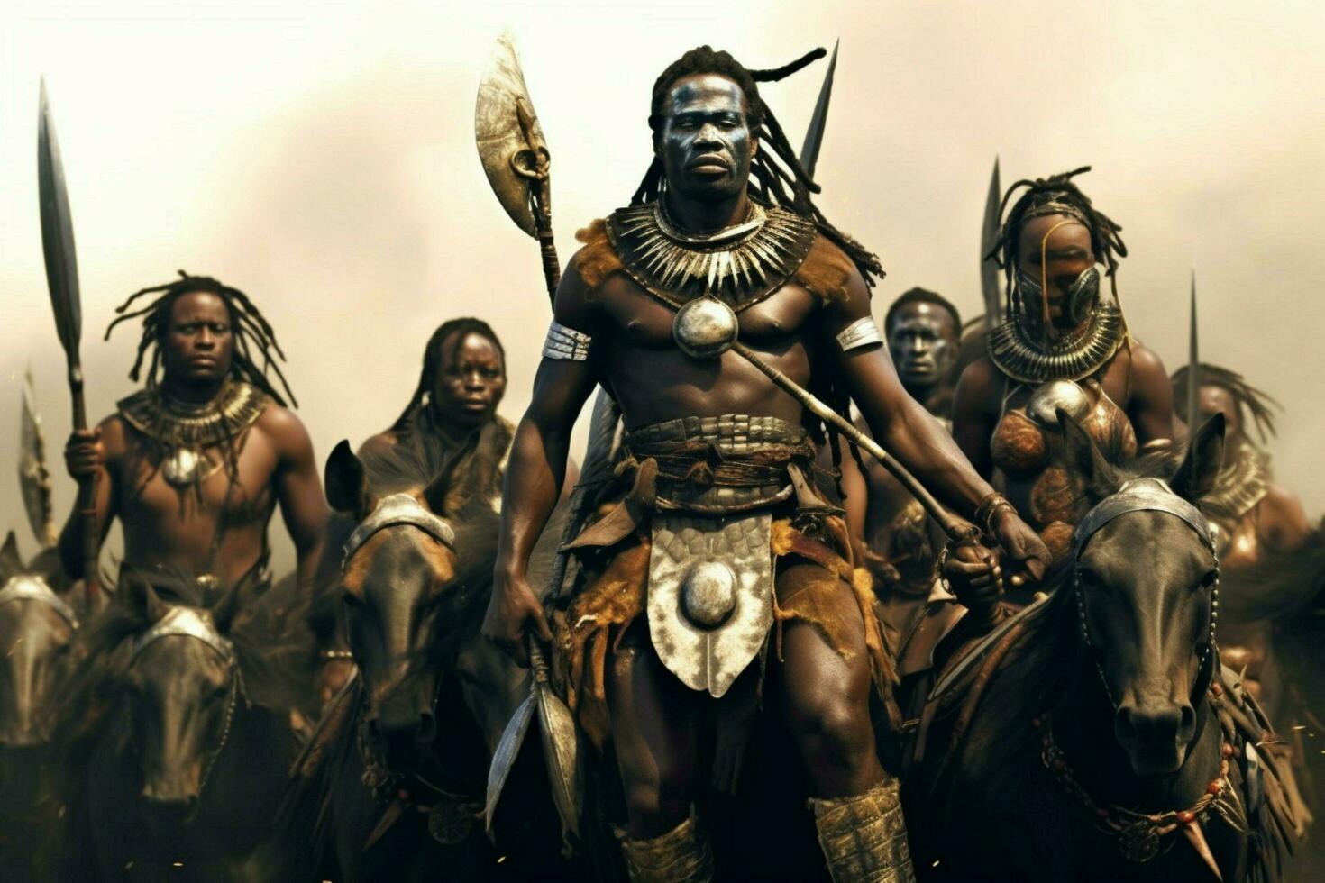 el valentía y valor de africano guerreros foto