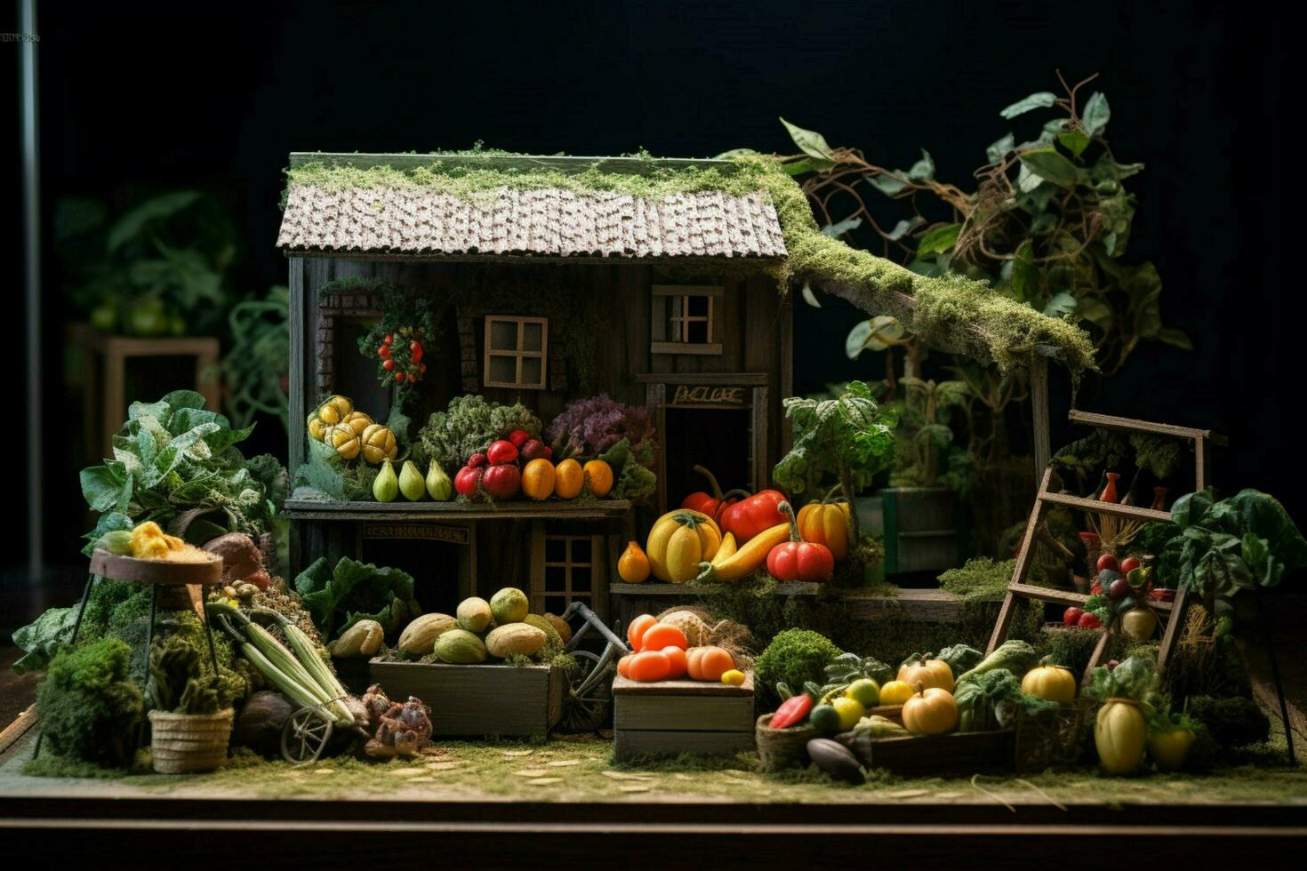 The image portrays a captivating diorama representi photo