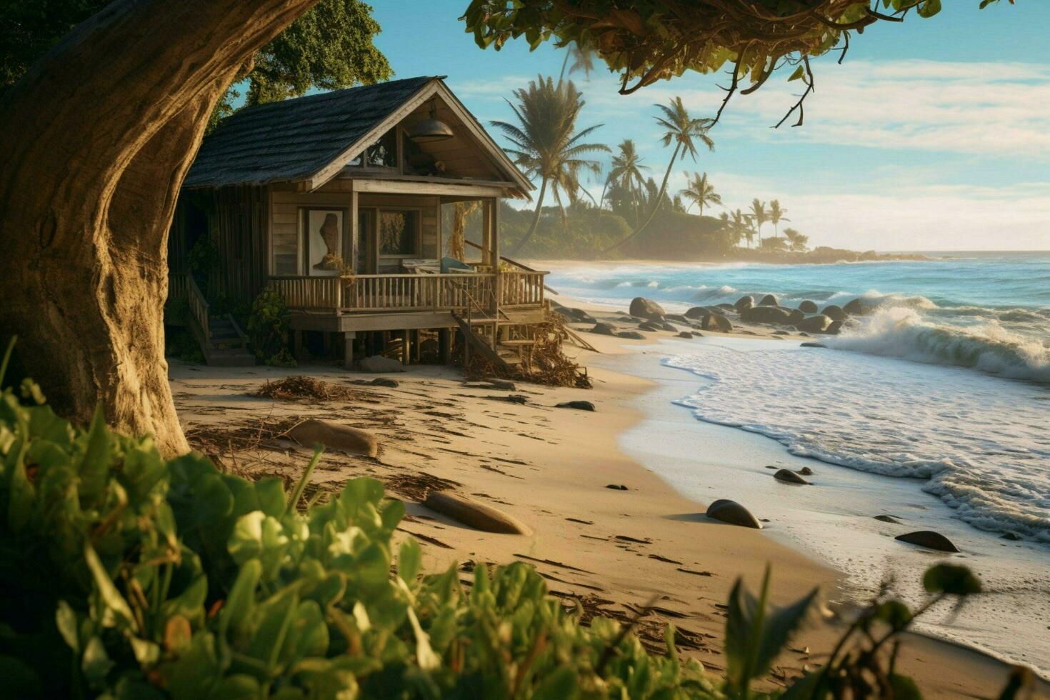 The pristine beauty of a rustic beachfront photo