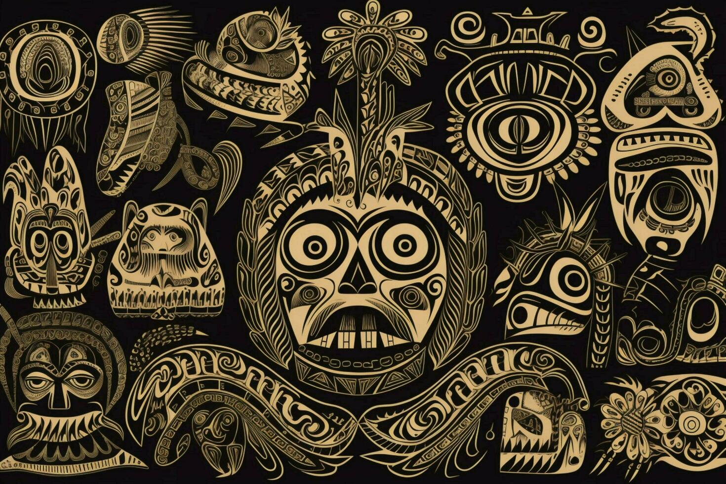 Tribal symbols representing community and tradition photo