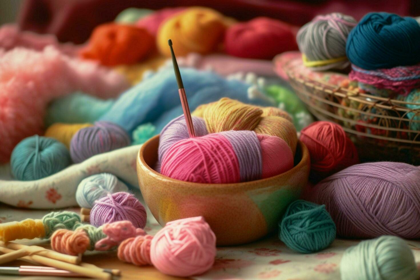 Trying new hobbies like painting or knitting photo