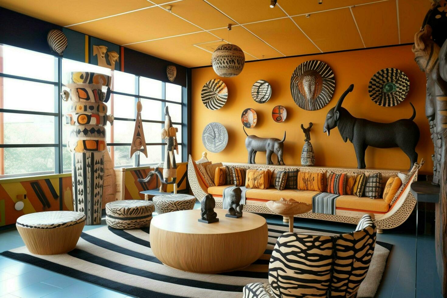 Use of African-inspired patterns in interior design photo