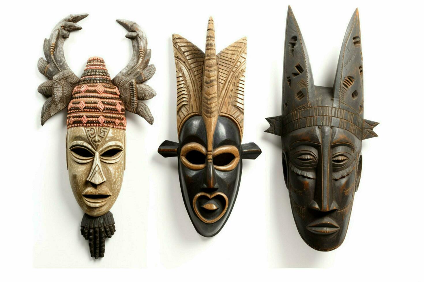 Use of elements from traditional African masks and photo