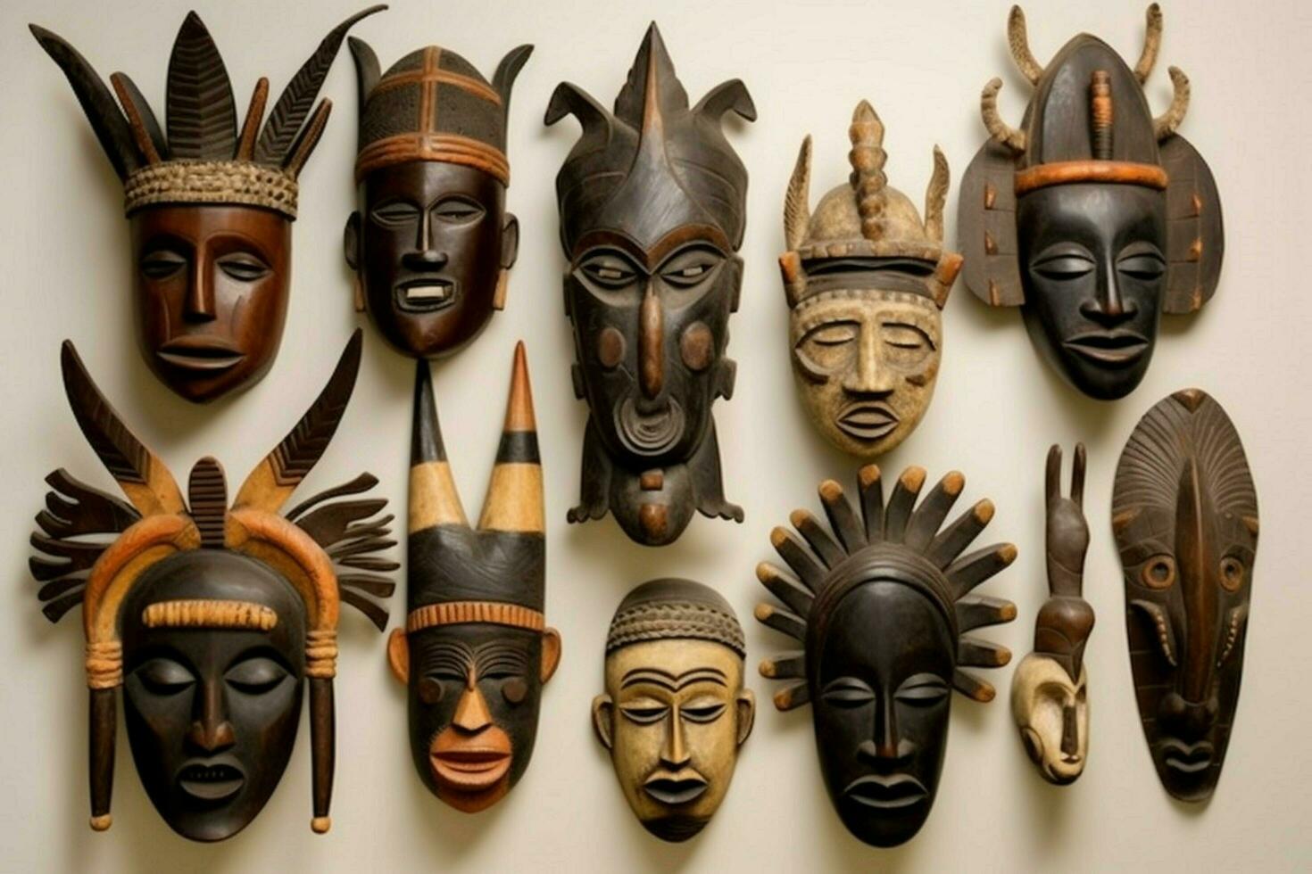 Use of elements from traditional African masks and photo