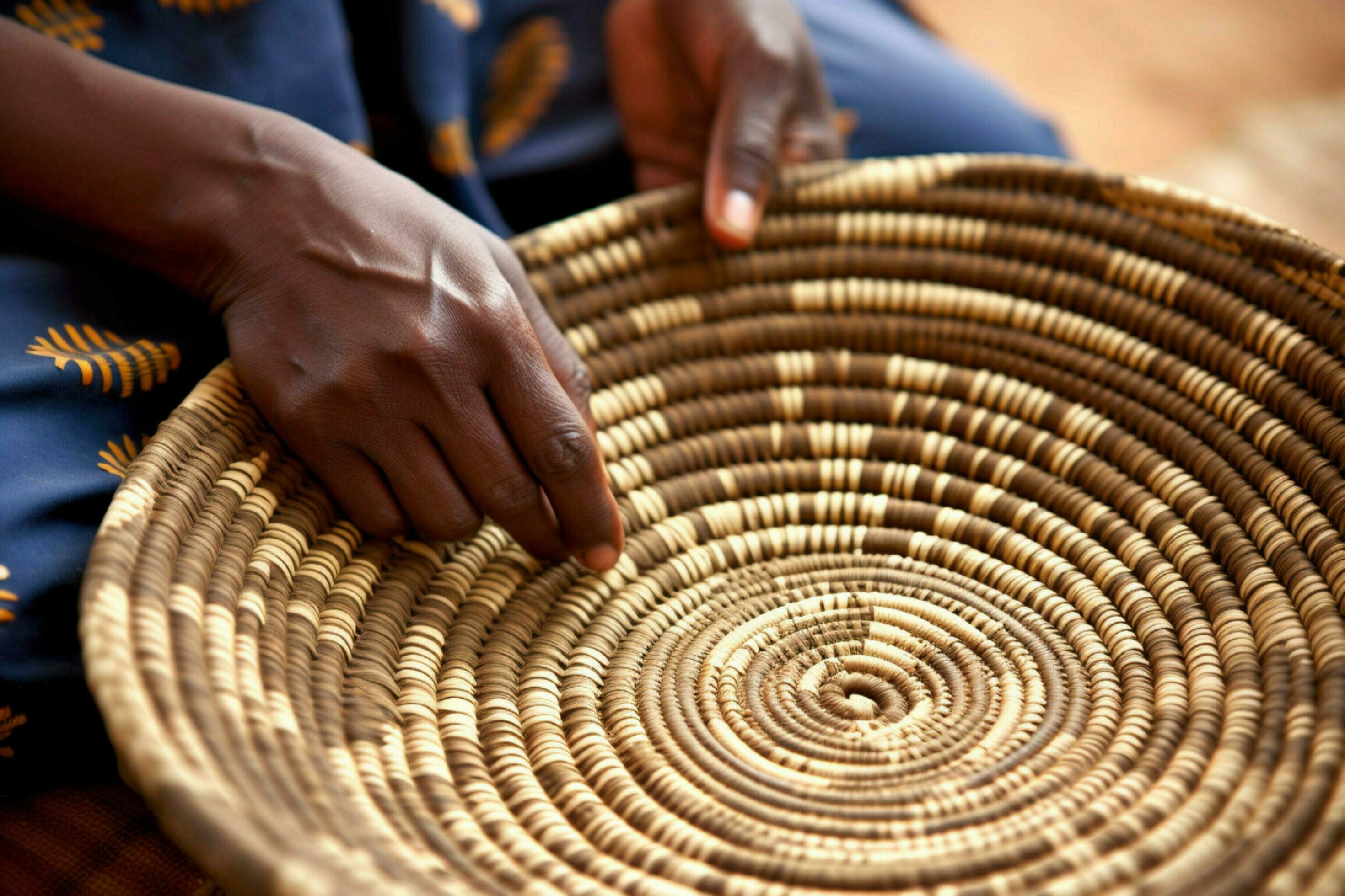 Use of traditional African basketweaving technique 30627043 Stock