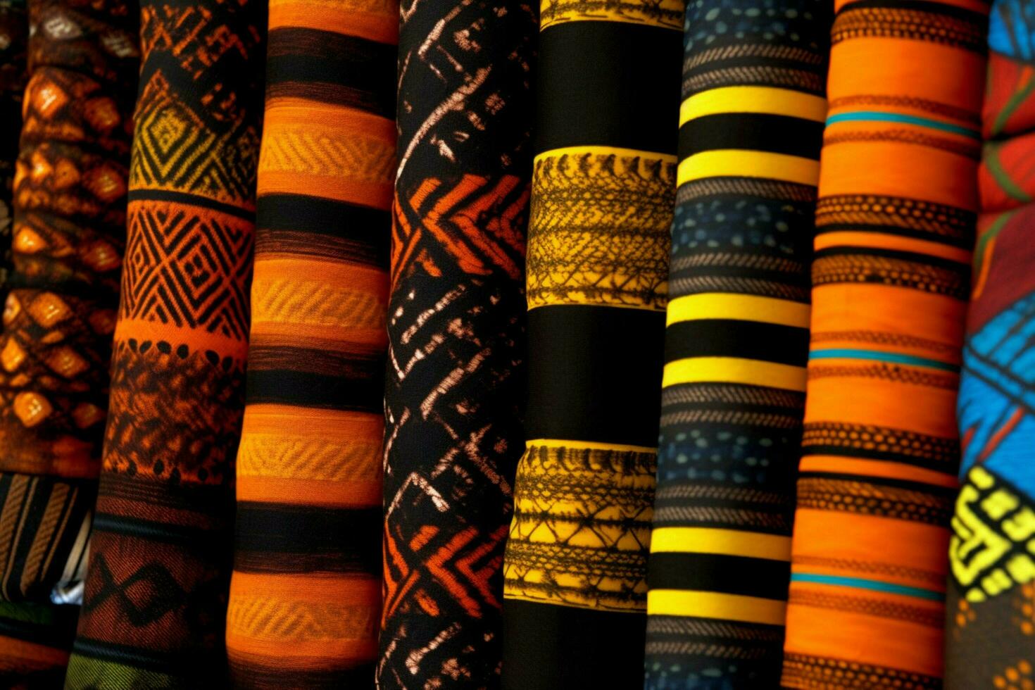 Use of traditional African textiles such as kente o photo