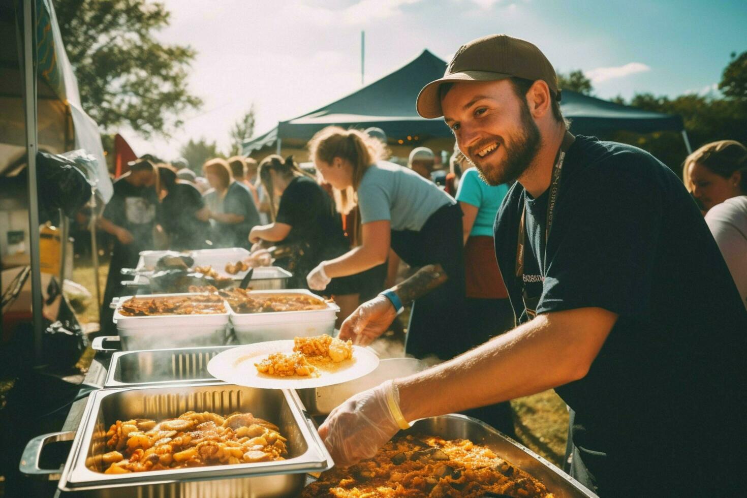 Volunteering at a community event photo