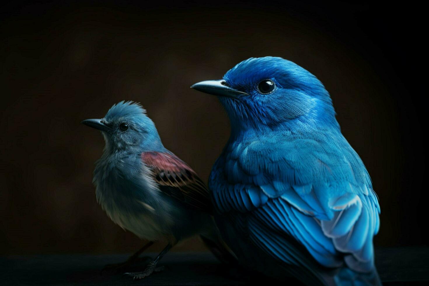 a blue bird with a blue bird on its back photo