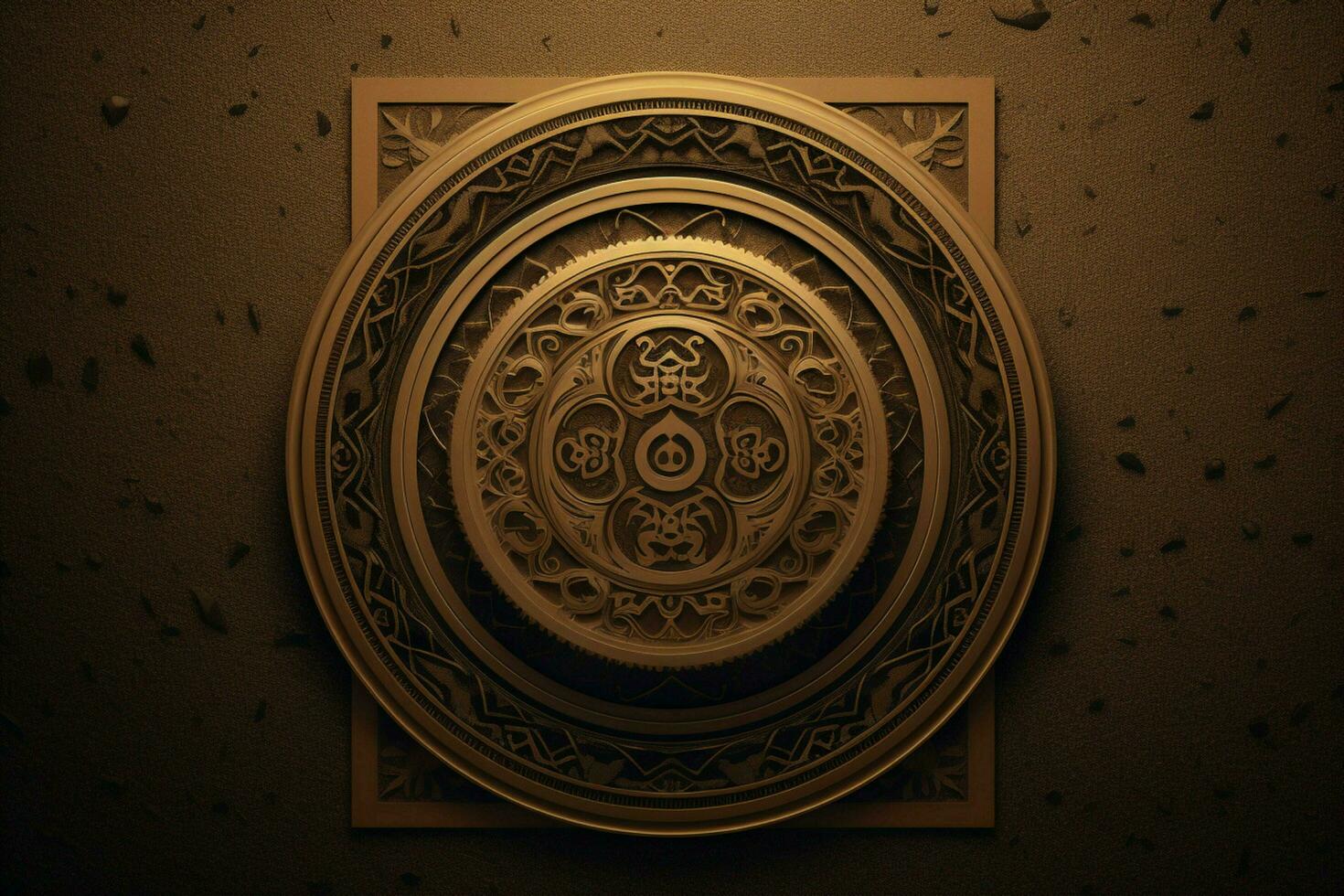 a brown background with a frame that says arabic on photo