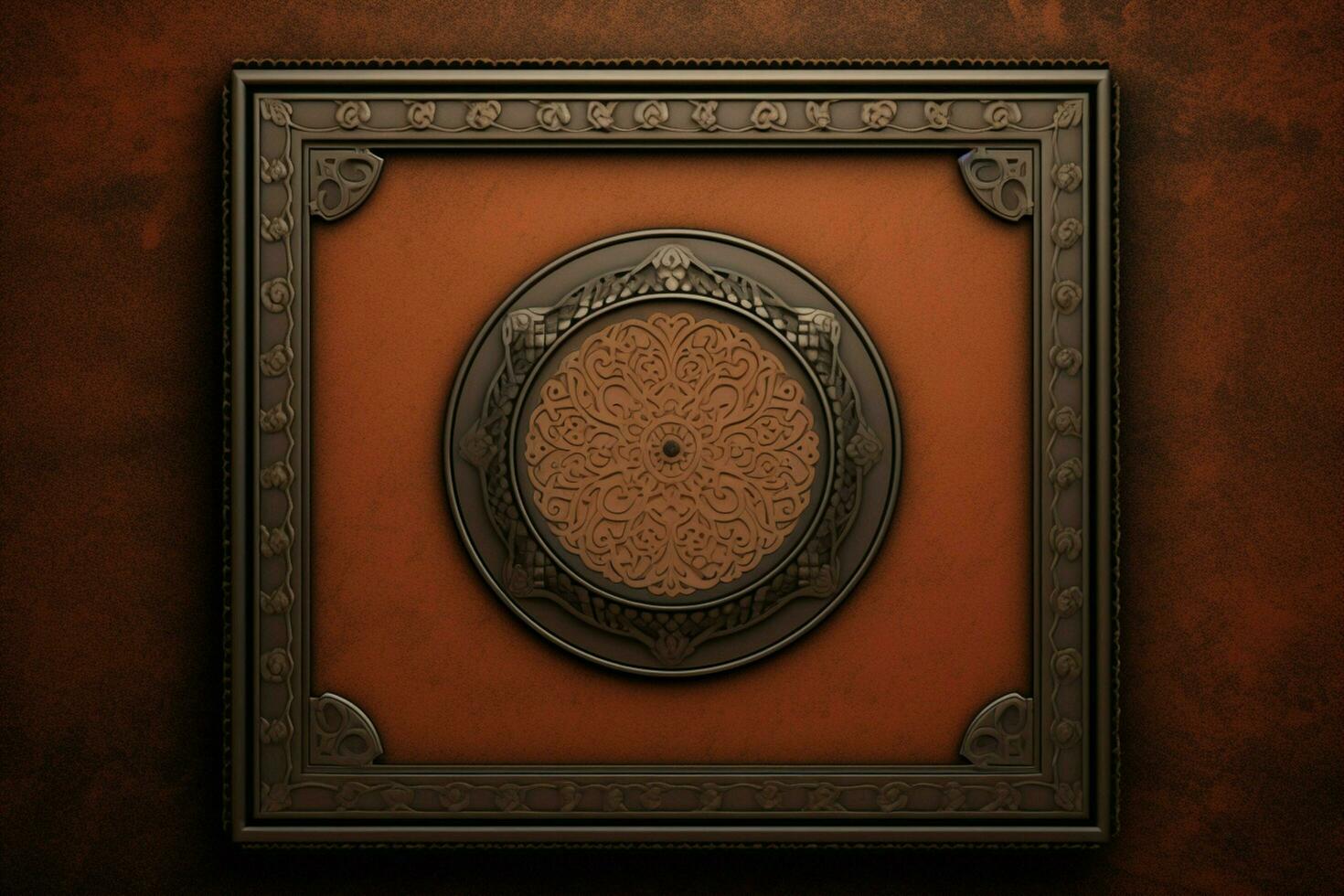 a brown background with a frame that says arabic photo