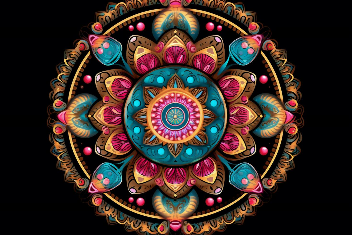 un vistoso mandala con un vistoso diseño en el foto