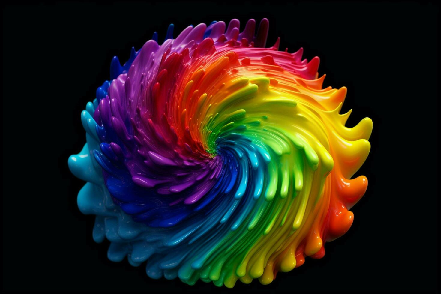 a colorful paint rainbow isolated on black illust photo