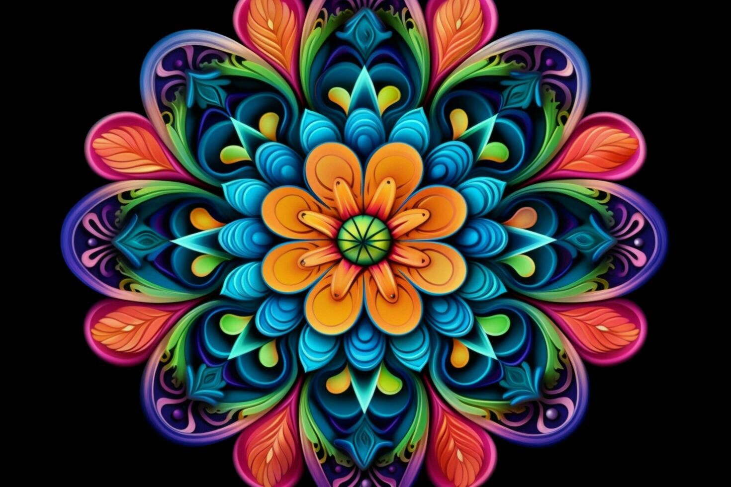 a colorful mandala with a colorful design in the photo