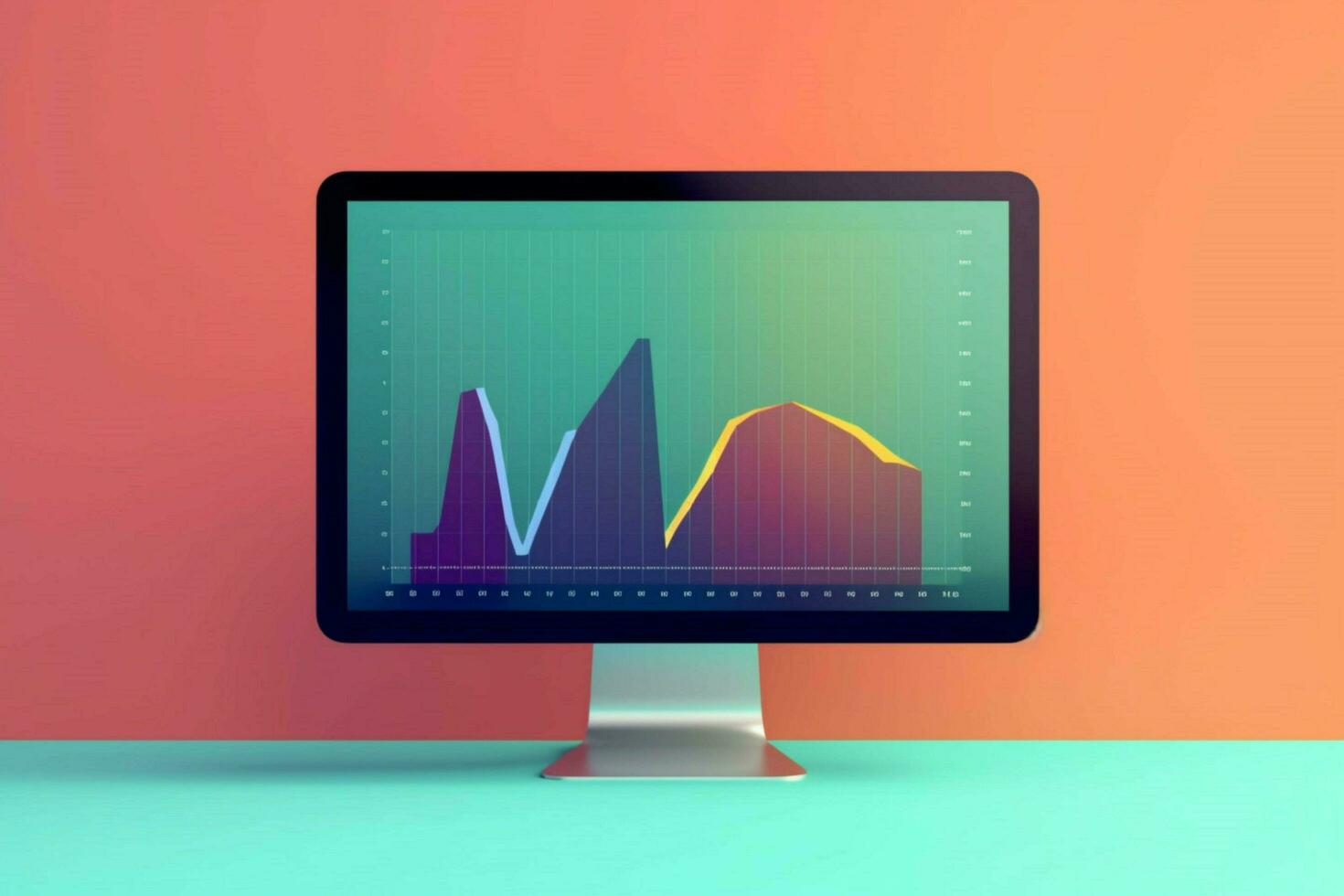 a computer monitor with a graph on it photo