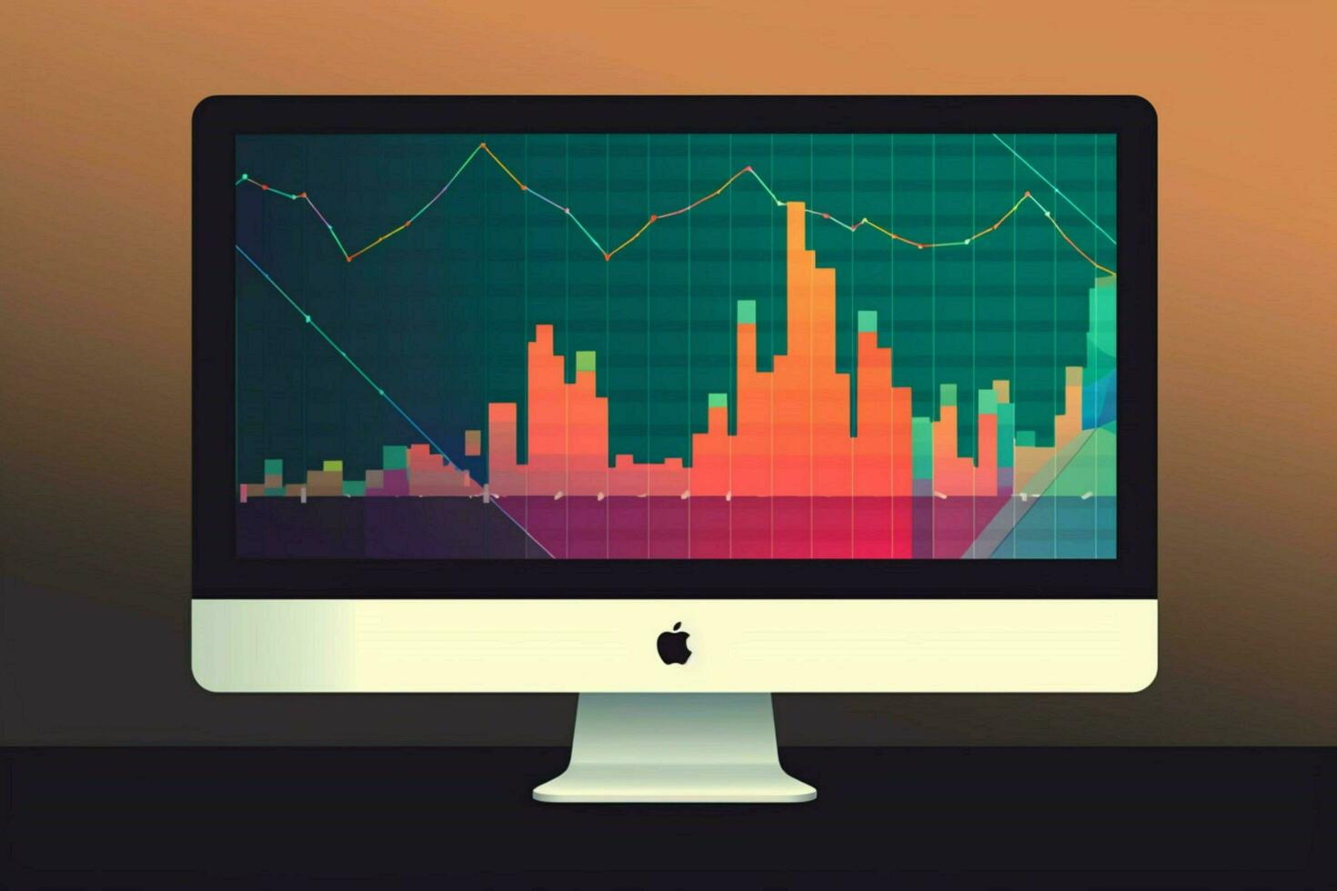 a computer monitor with a graph on it photo