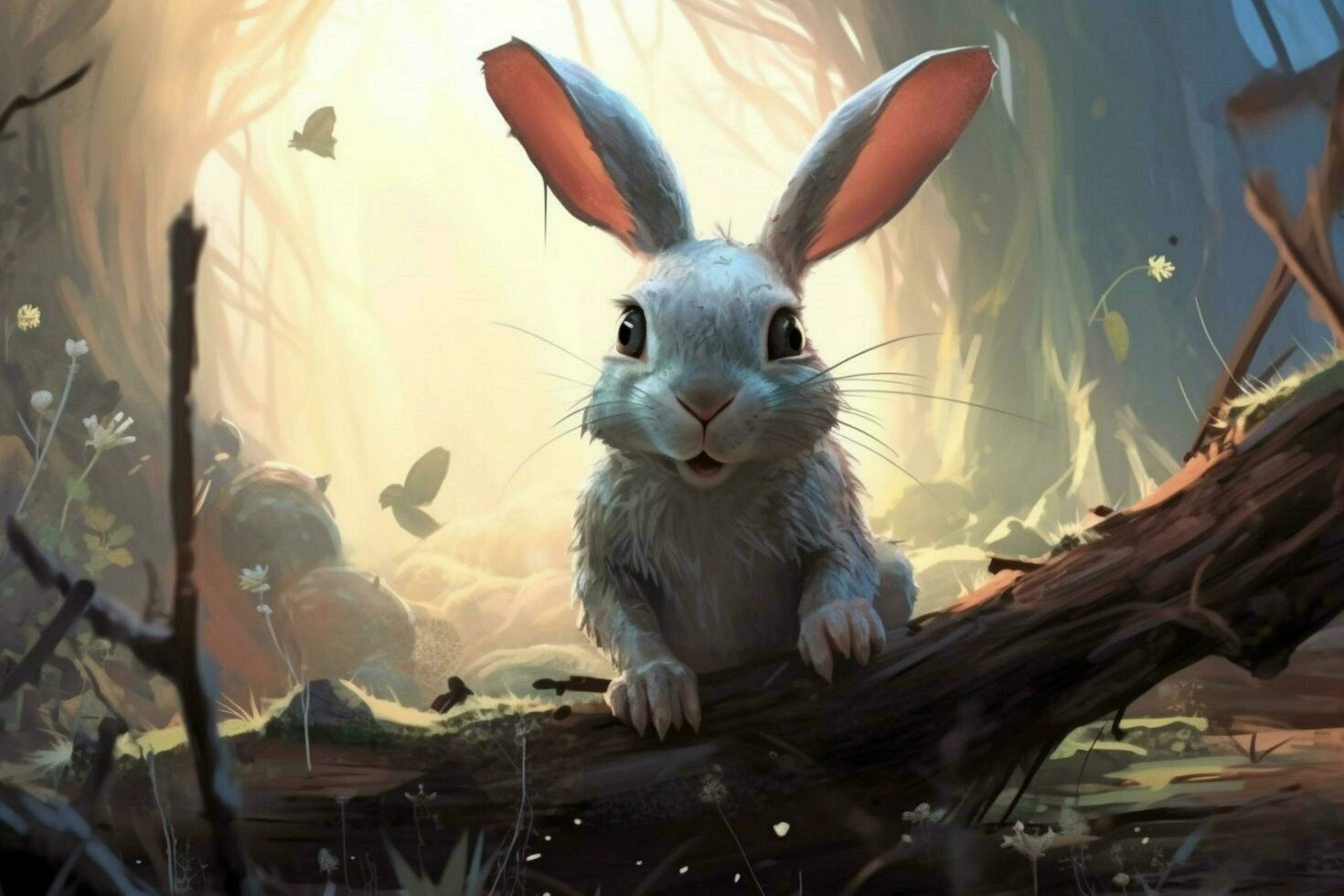 a digital rabbit comic art photo