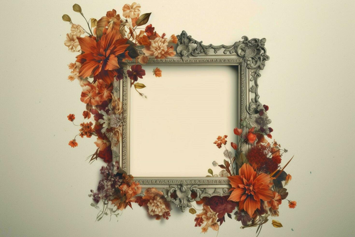 a frame with a floral pattern on it photo