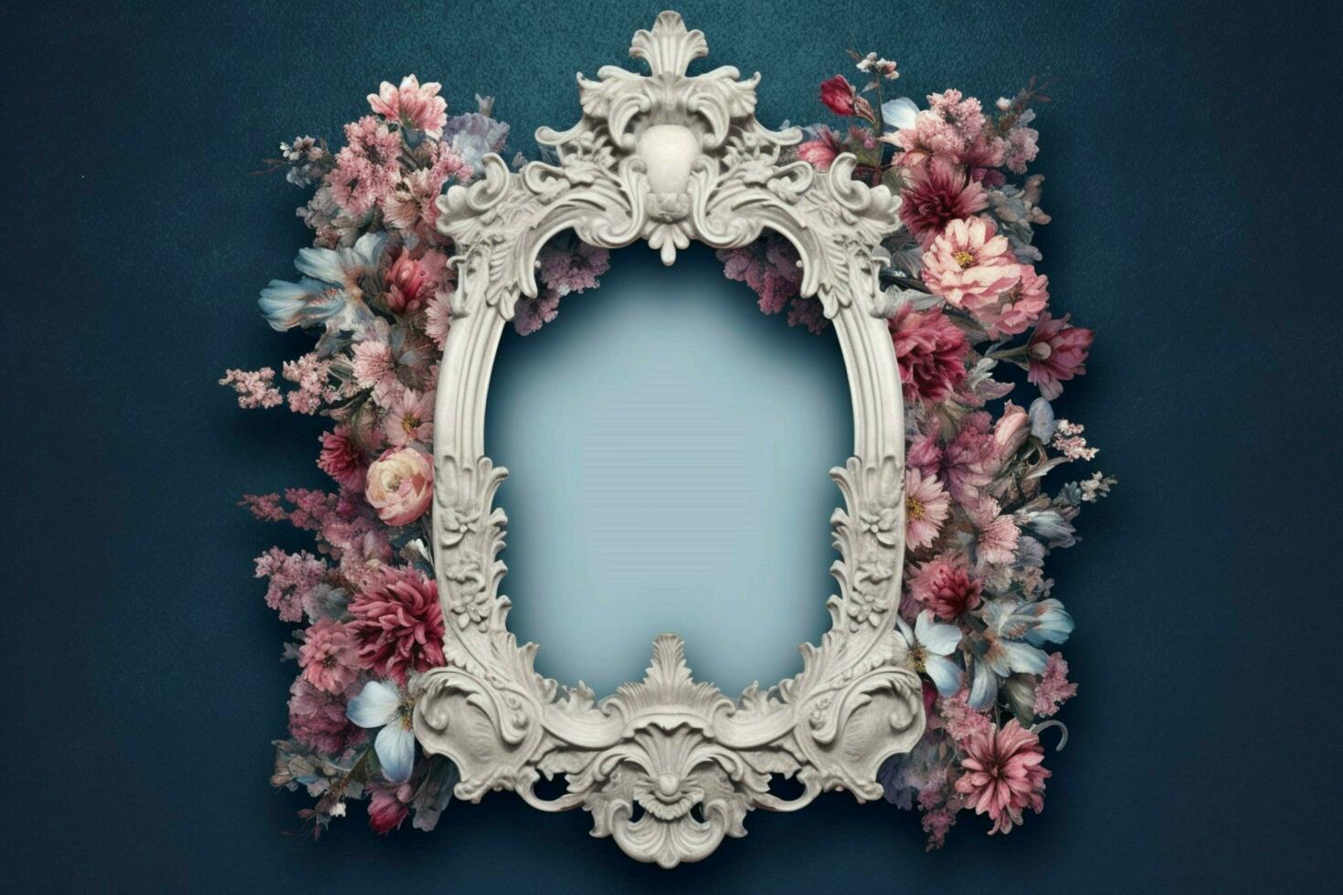 a frame with a floral pattern on it photo