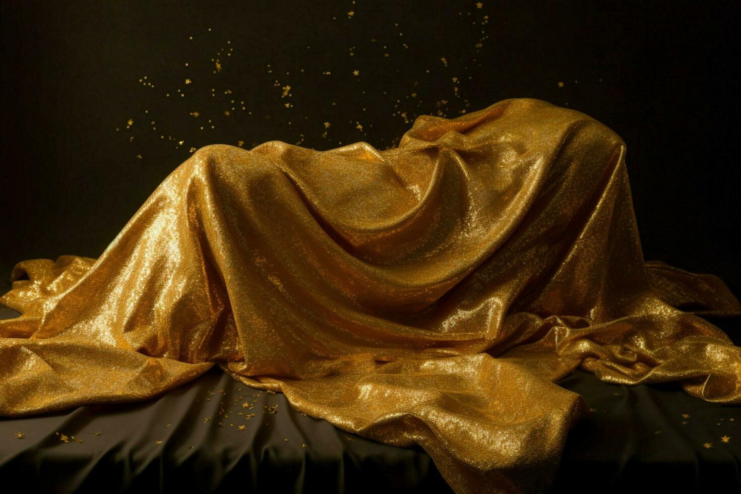 a gold cloth with gold glitter on it photo