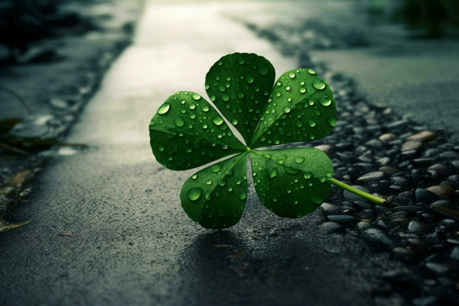 a green clover brings luck on st patricks day photo