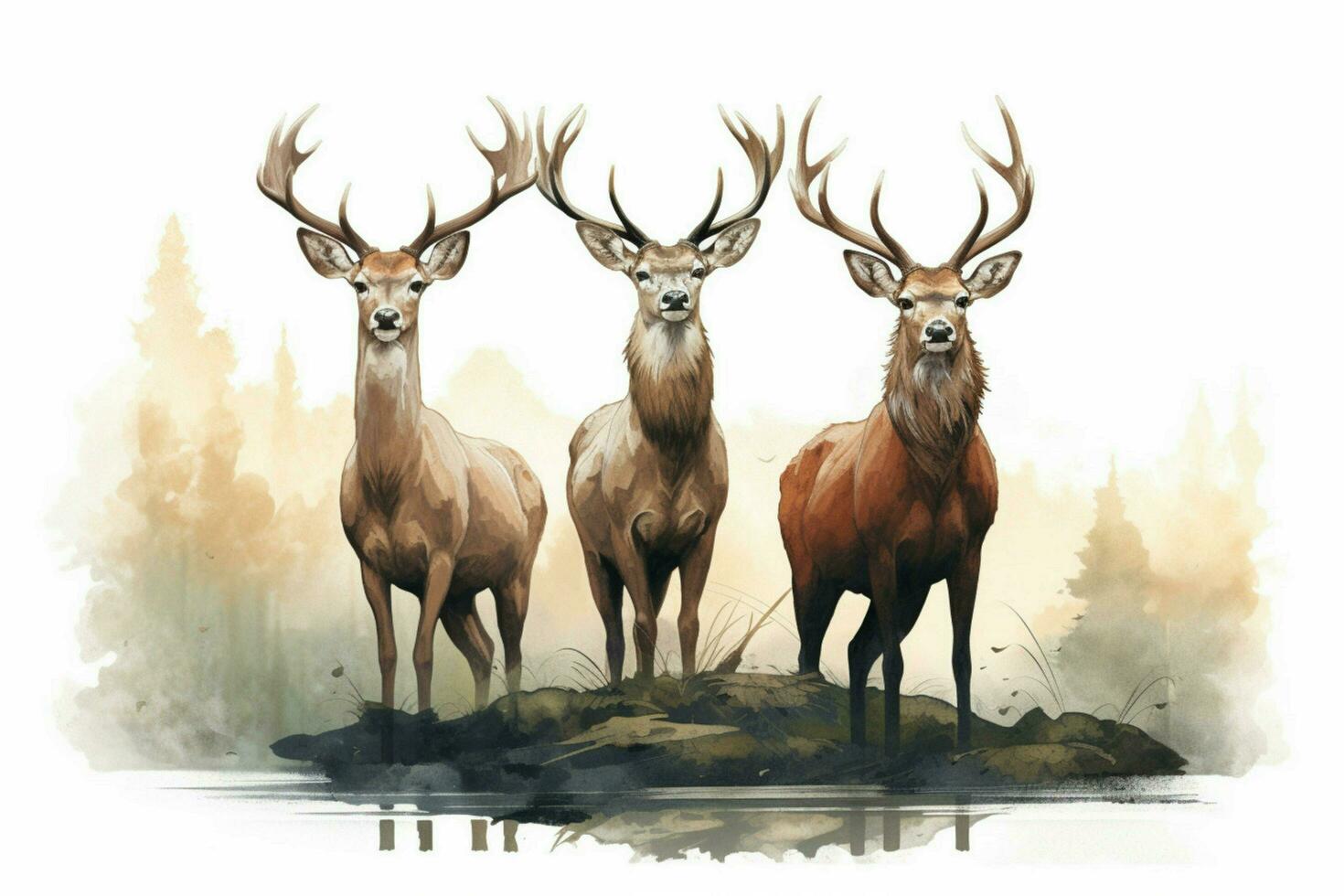 a group of deer by animals illustration photo