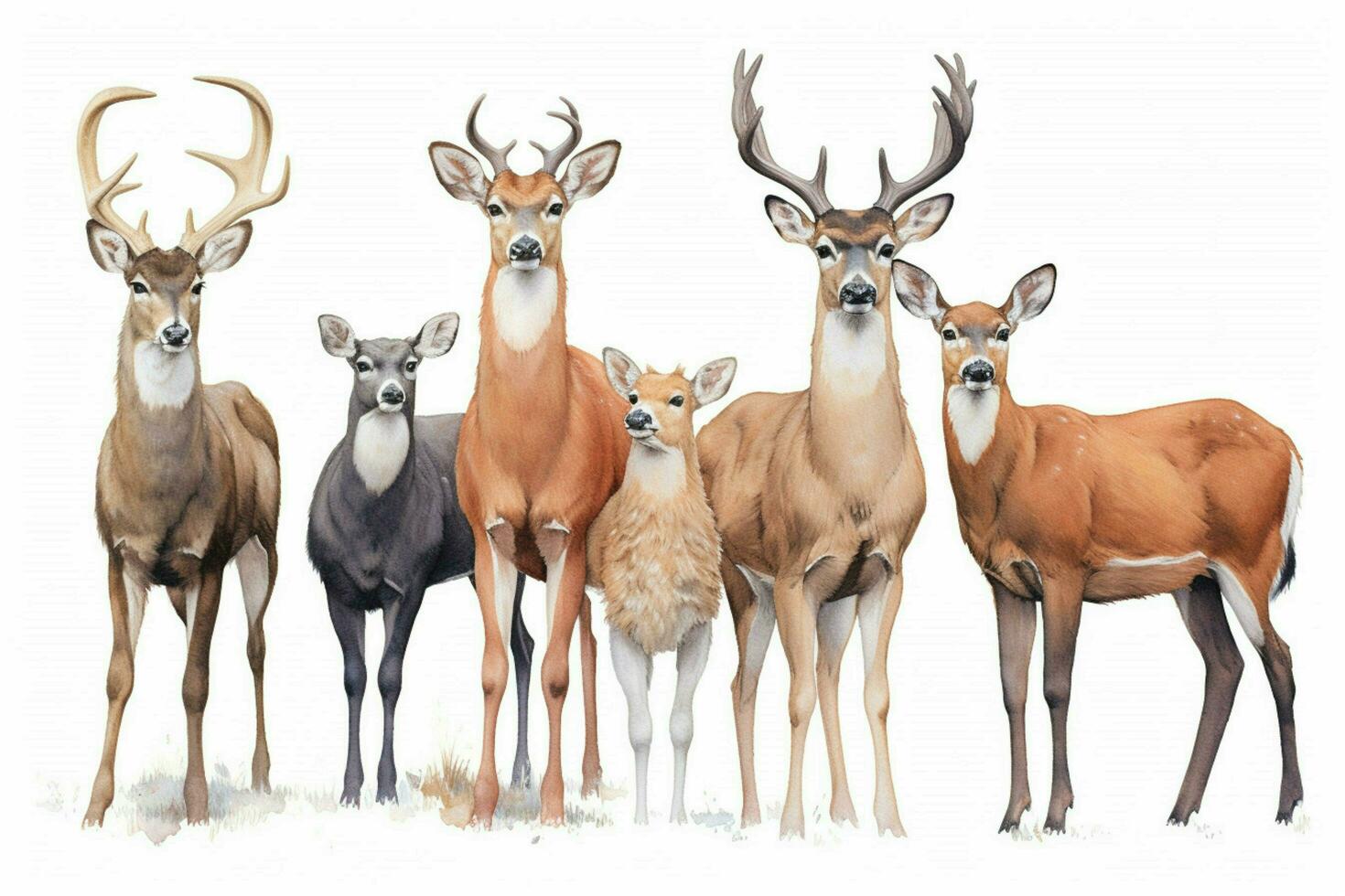 a group of deer by animals illustration photo