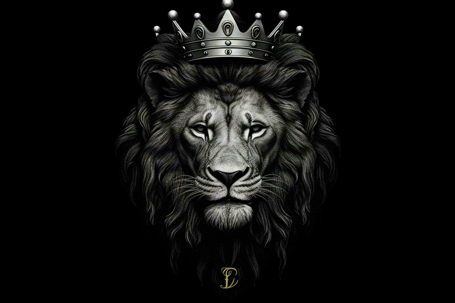 a lion with a crown on it is in a circle with the photo