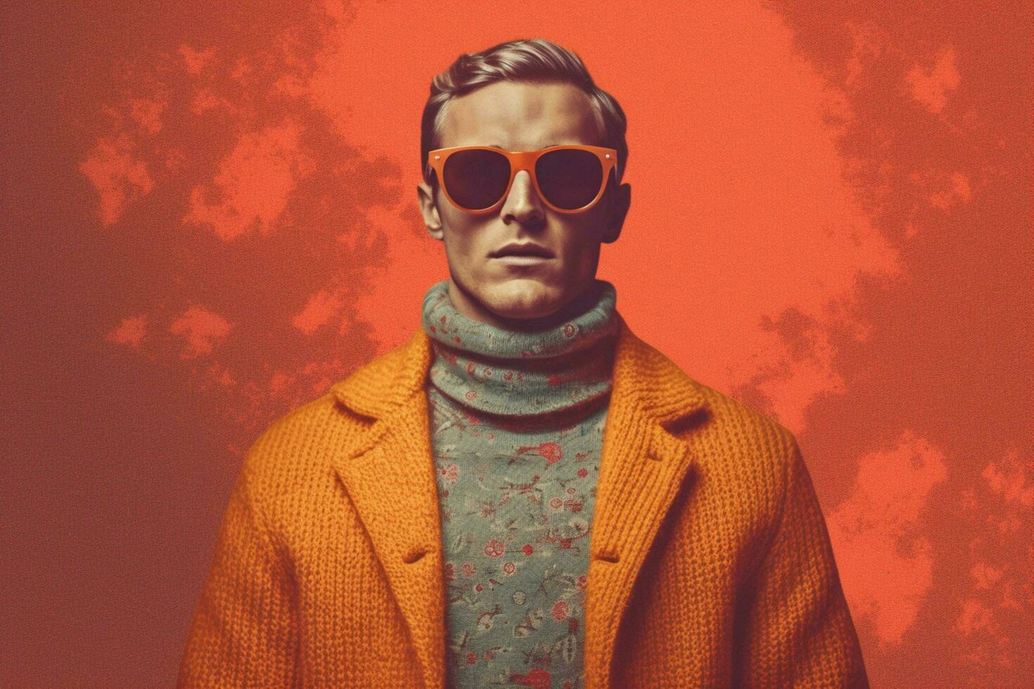 a man wearing sunglasses and a sweater with the w photo