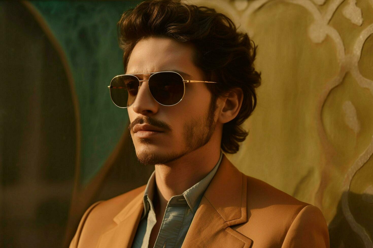 a man wearing sunglasses from the brand collectio photo