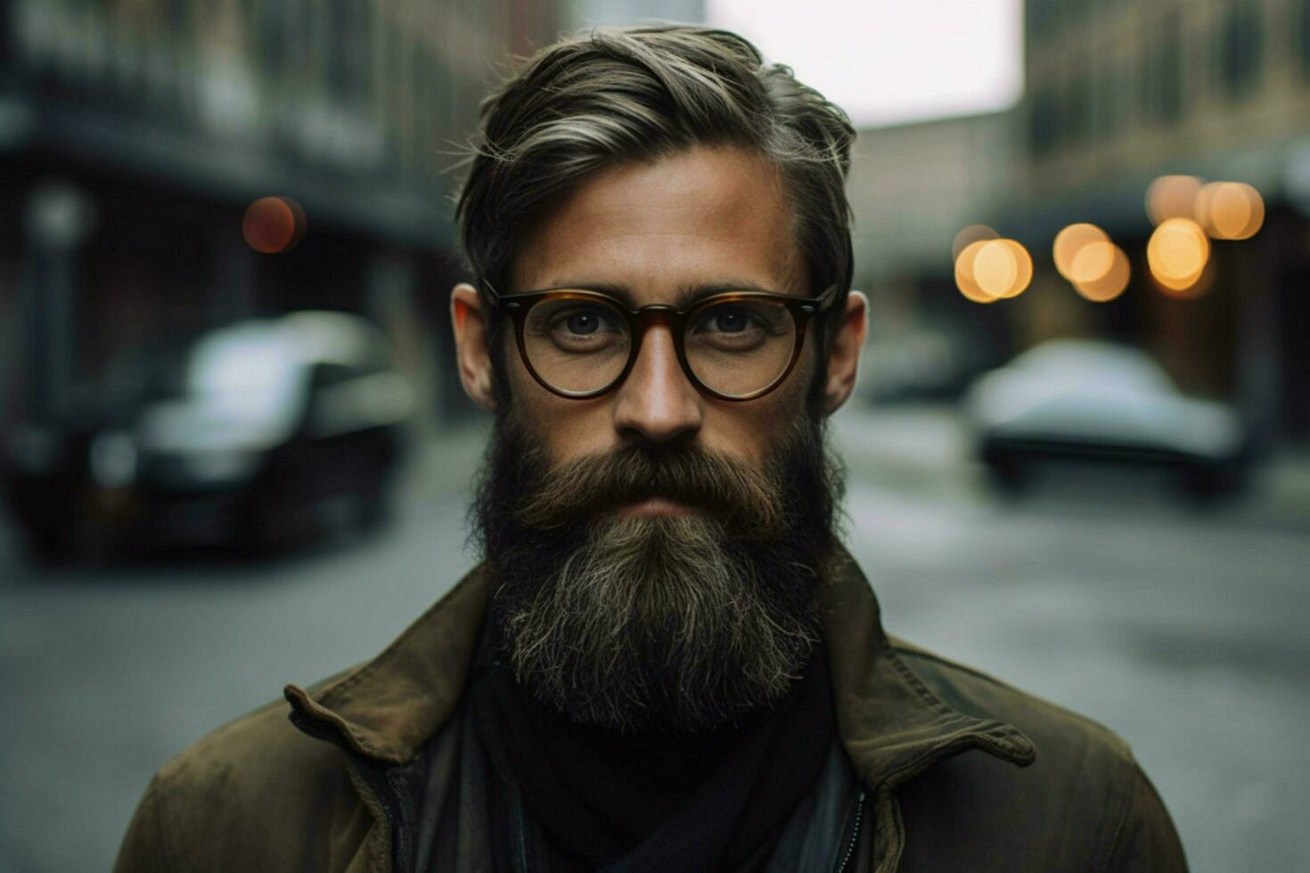 a man with glasses and a beard photo