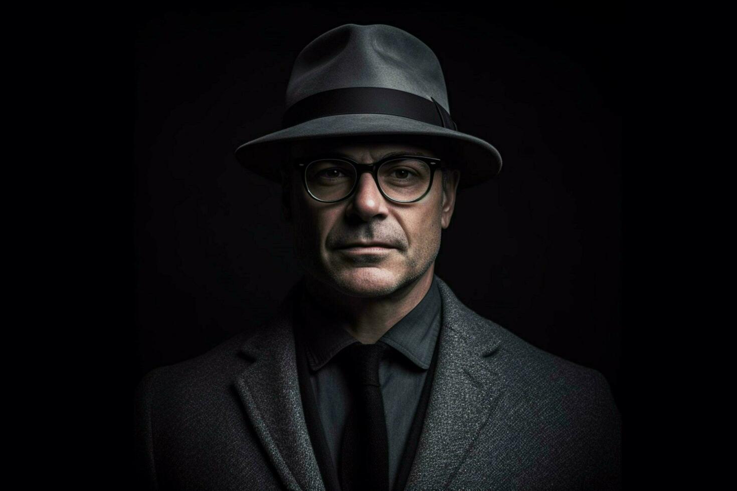  a man with a grey hat and glasses stands in front 30630075 Stock Photo ...