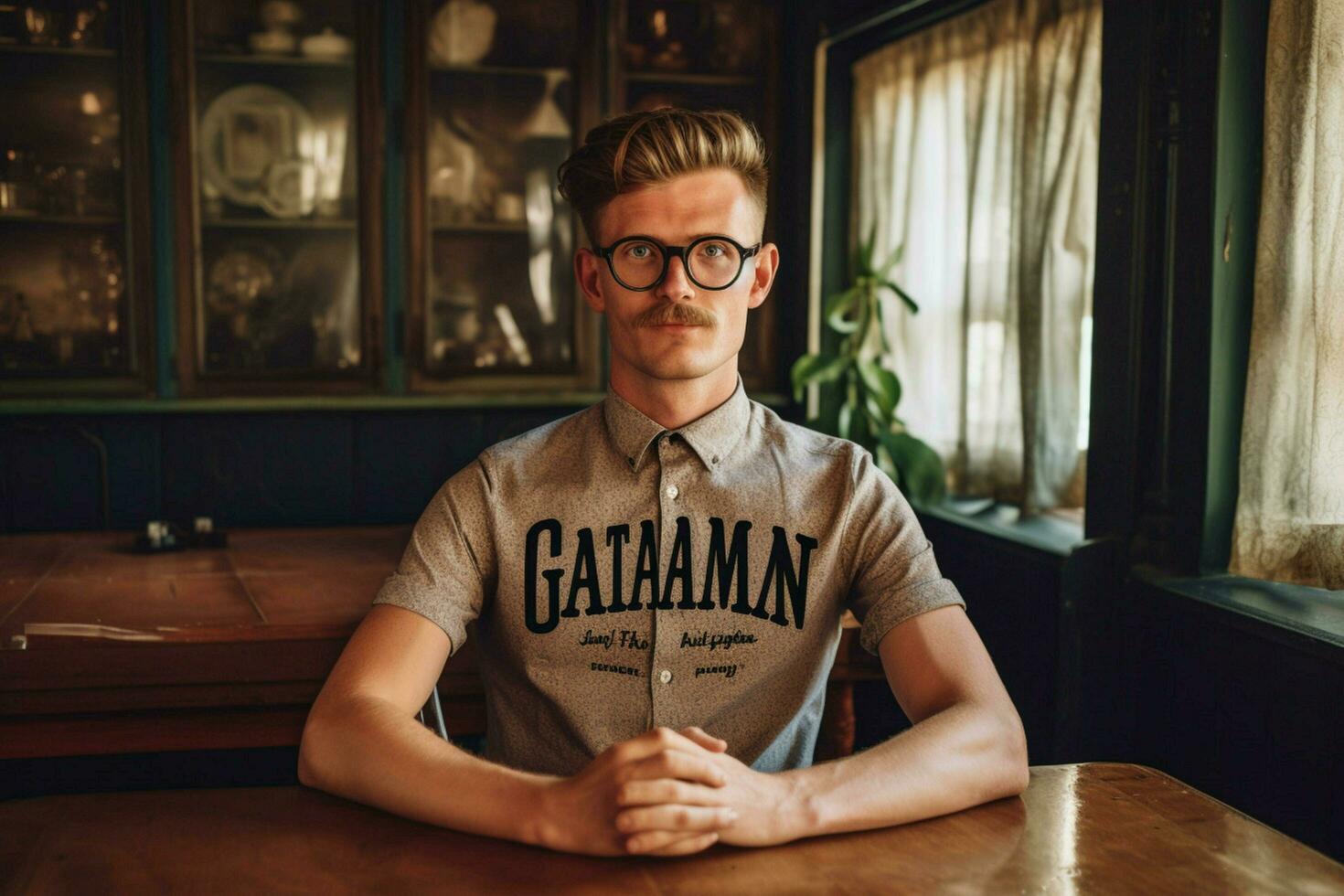 a man with glasses and a shirt that saysim a gent photo