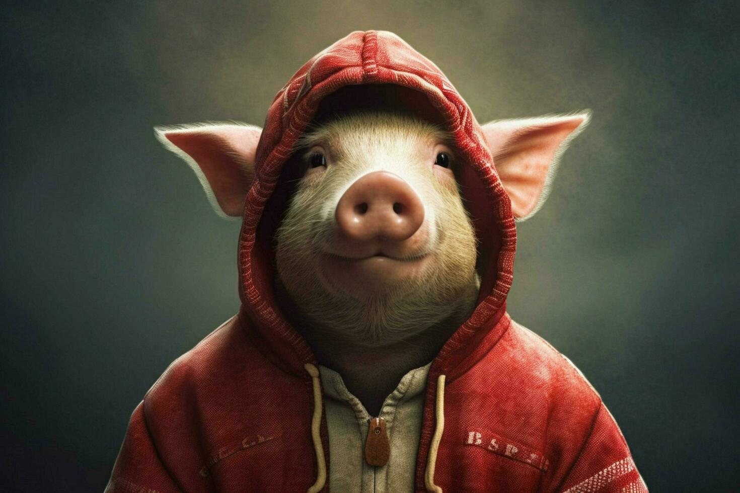 a pig wearing a hoodie that saysarmadilloon it photo