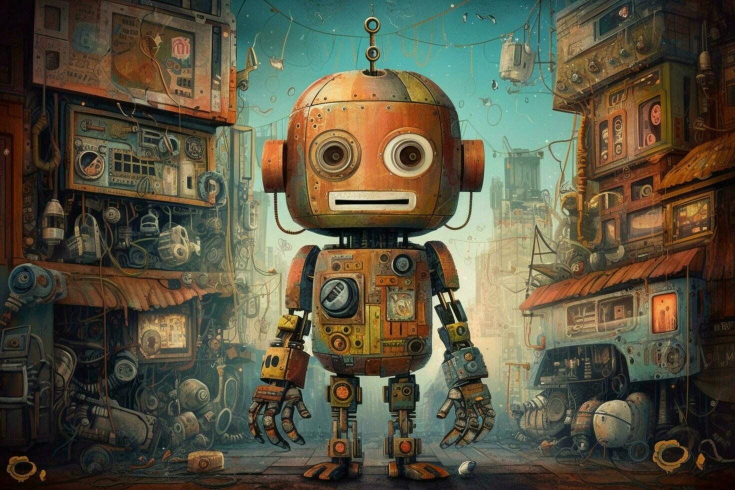 a poster for a game called the robot photo