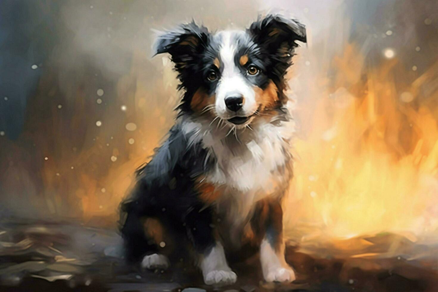 a puppy of the border collie breed illustration photo