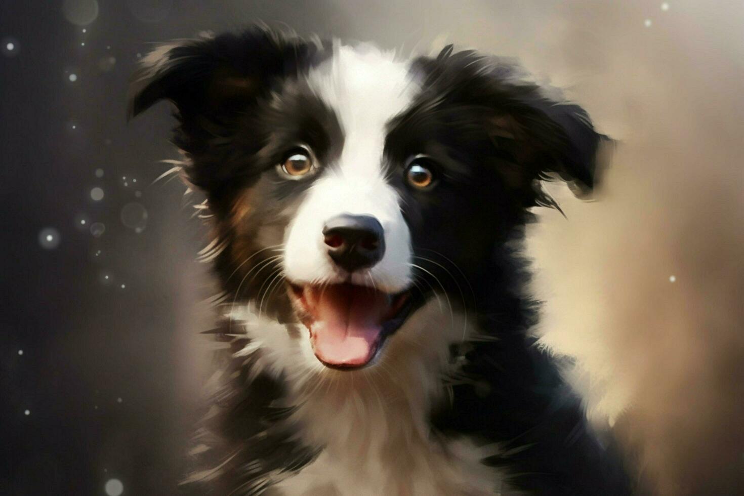 a puppy of the border collie breed illustration photo