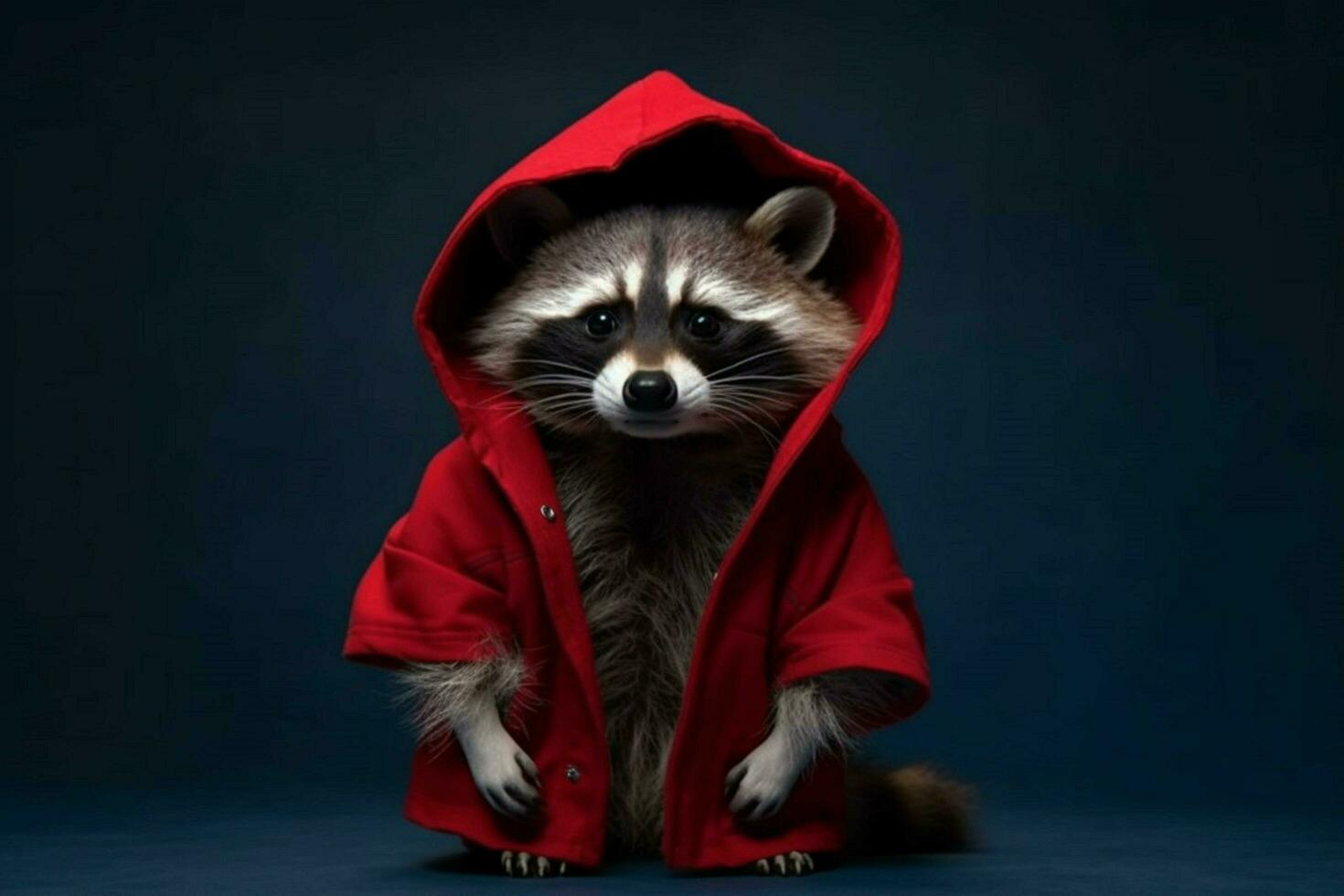 a raccoon with a hoodie and a hoodie photo