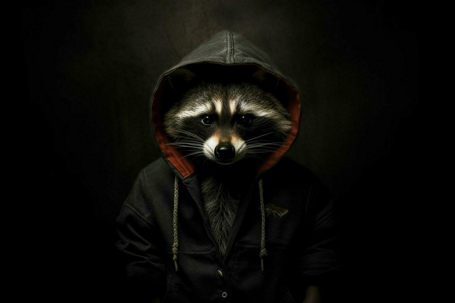 a raccoon with a hoodie and a hoodie photo