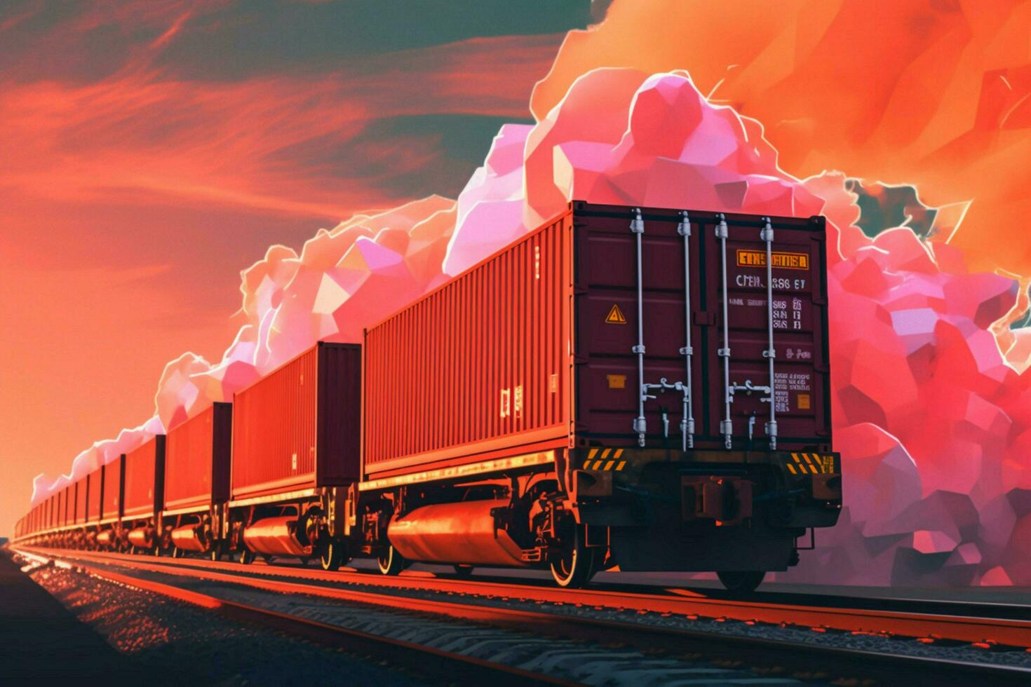 a train carrying cargo containers 30631390 Stock Photo at Vecteezy